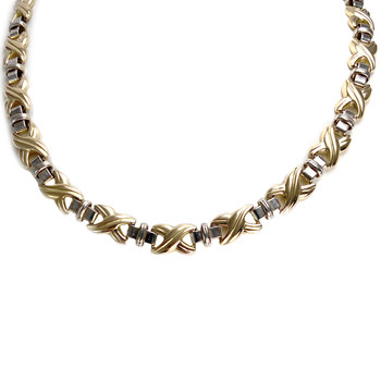 Collier d'occasion 2 ors 750 maille fantaisie