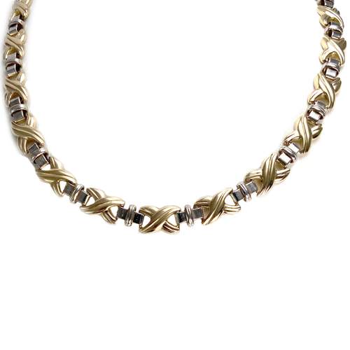 Collier d'occasion 2 ors 750 maille fantaisie