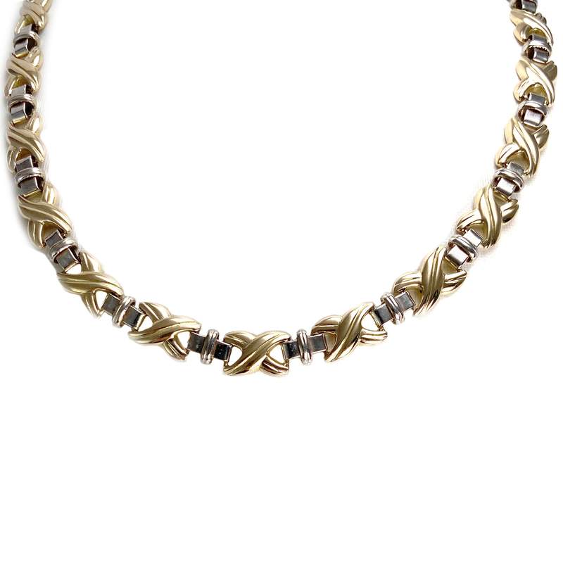 Collier d'occasion 2 ors 750 maille fantaisie - vue 1