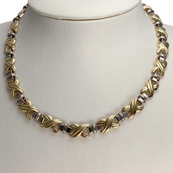 Collier d'occasion 2 ors 750 maille fantaisie
