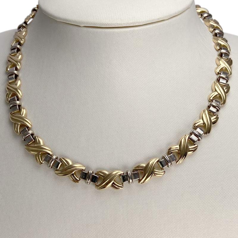 Collier d'occasion 2 ors 750 maille fantaisie - vue 2