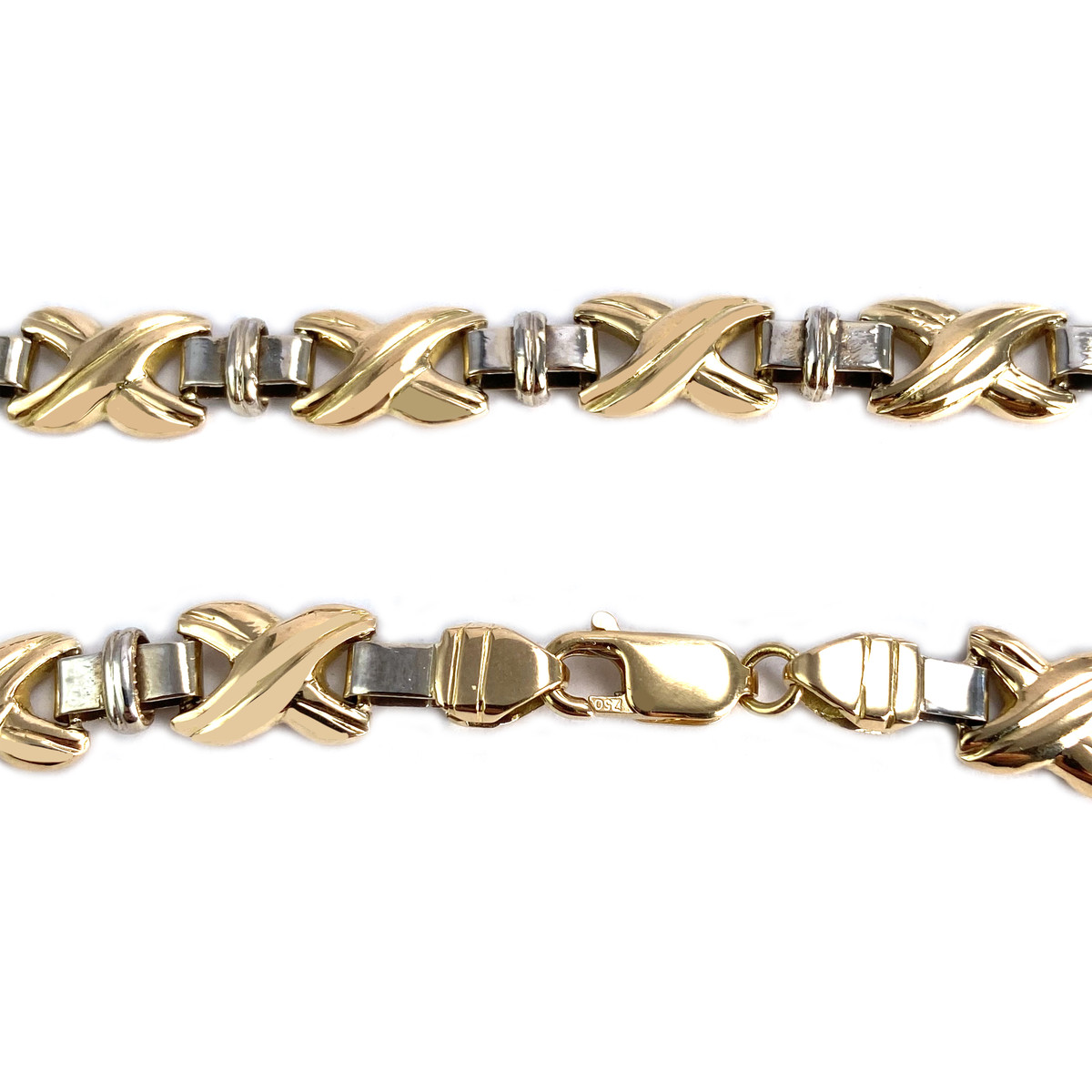 Collier d'occasion 2 ors 750 maille fantaisie - vue 3