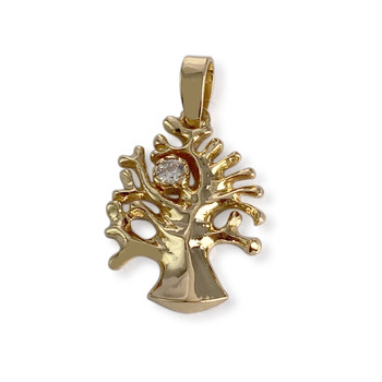 Pendentif d'occasion or 750 jaune arbrezirconia