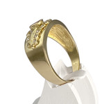 Bague d'occasion or 750 jaune rubis zirconias - vue 2