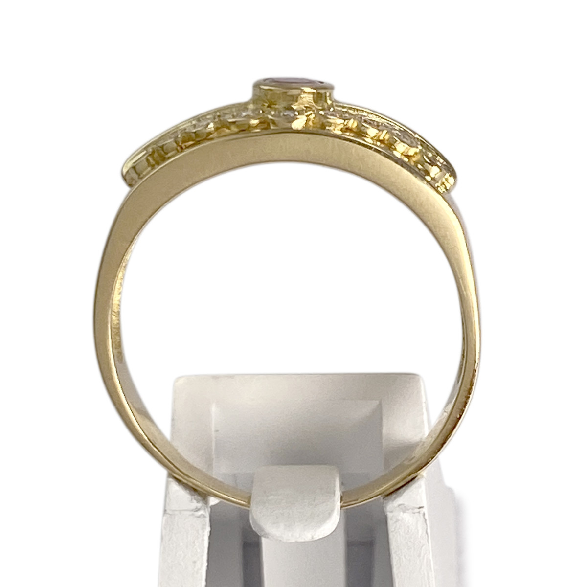 Bague d'occasion or 750 jaune rubis zirconias - vue 3