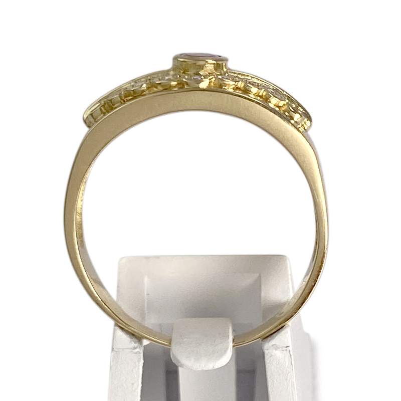 Bague d'occasion or 750 jaune rubis zirconias - vue 3