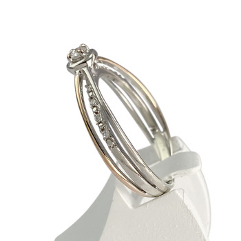 Bague d'occasion or 375 blanc diamants