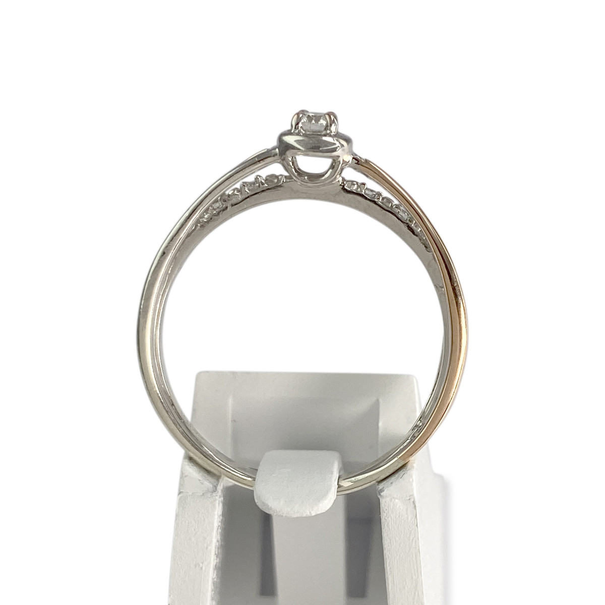 Bague d'occasion or 375 blanc diamants - vue 3