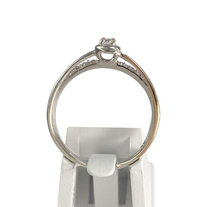 Bague d'occasion or 375 blanc diamants - vue 3