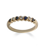 Bague d'occasion or 750 jaune diamants saphirs - vue 1