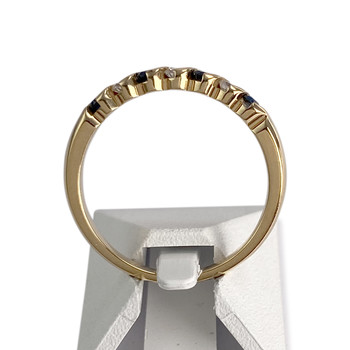 Second-hand gold 750 yellow diamond sapphire ring