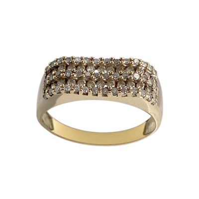 Bague d'occasion or 750 jaune diamants - vue 1