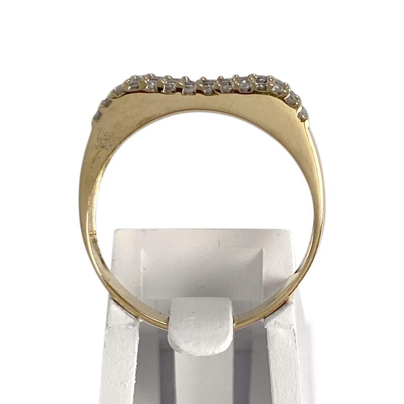 Bague d'occasion or 750 jaune diamants - vue 3