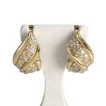 Boucles d'oreilles d'occasion or 750 jaune diamants - vue 1