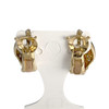 Boucles d'oreilles d'occasion or 750 jaune diamants - vue V3