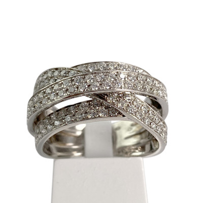 Bague d'occasion or 750 blanc diamants