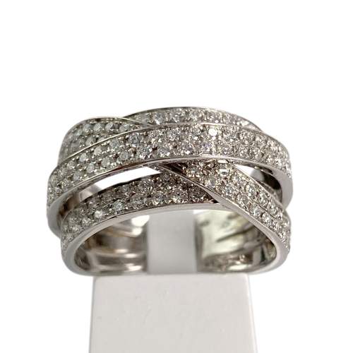 Bague d'occasion or 750 blanc diamants