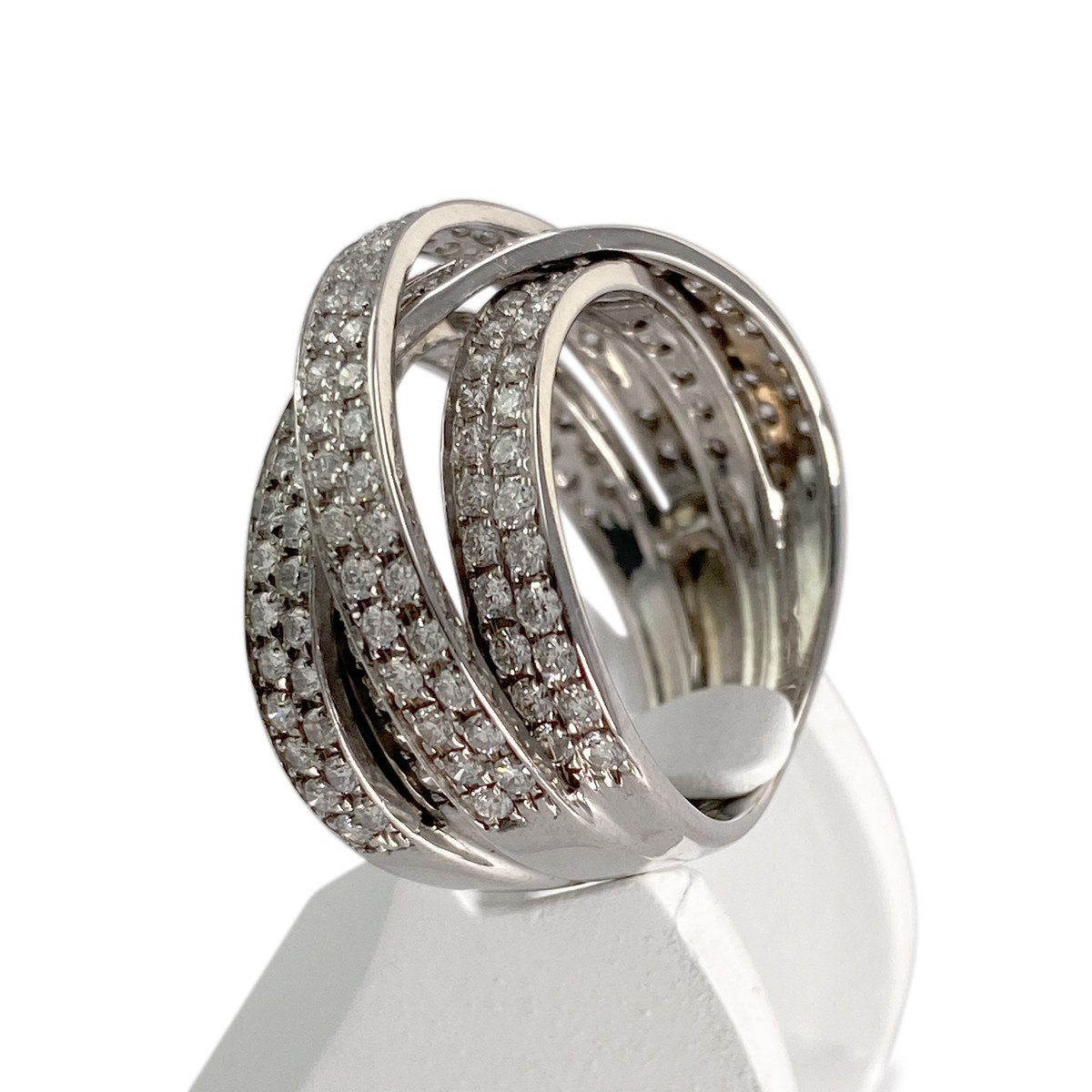 Bague d'occasion or 750 blanc diamants - vue 2