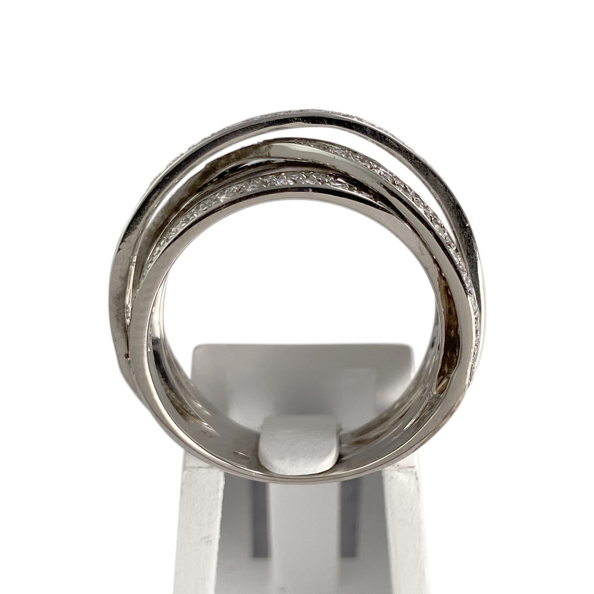 Bague d'occasion or 750 blanc diamants - vue 3