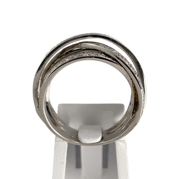 Bague d'occasion or 750 blanc diamants
