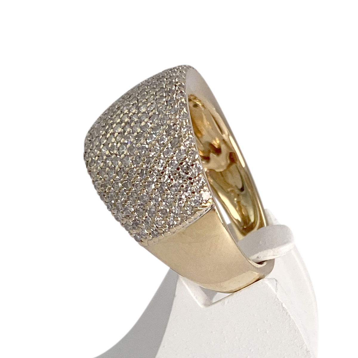 Bague d'occasion or 750 jaune diamants - vue 2