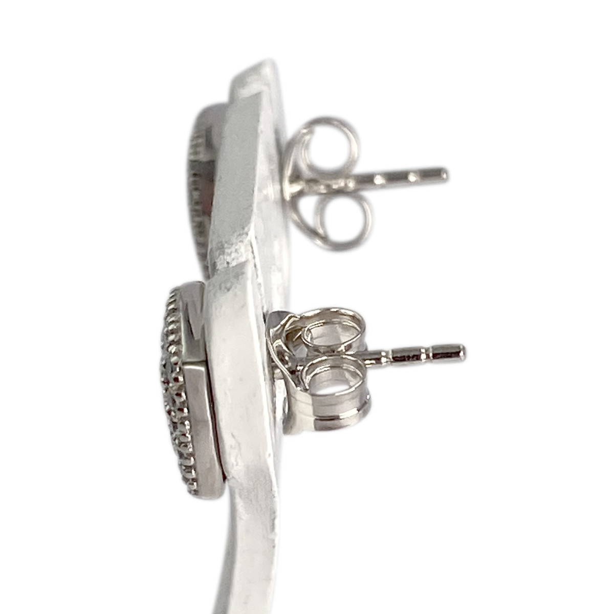 Boucles d'oreilles d'occasion or 375 blanc zirconias - vue 2