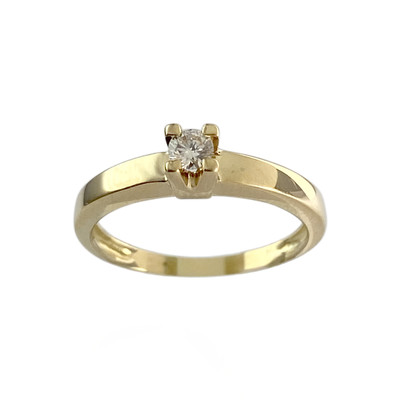 Solitaire d'occasion or 750 jaune diamant - vue 1