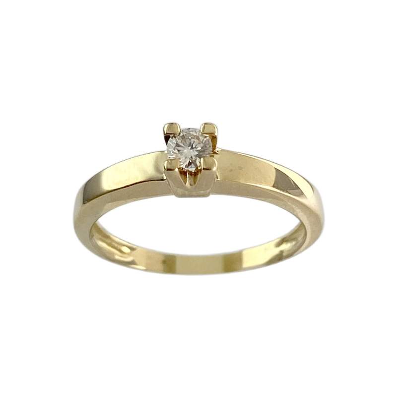 Solitaire d'occasion or 750 jaune diamant - vue 1