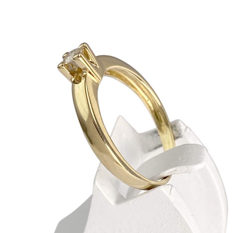 Solitaire d'occasion or 750 jaune diamant - vue 2