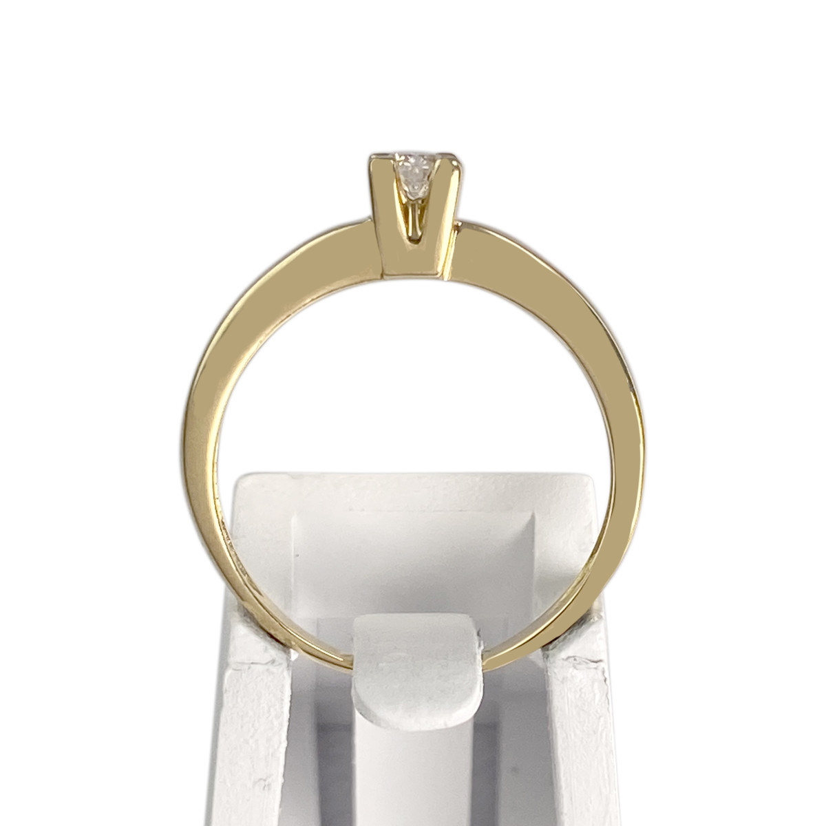 Solitaire d'occasion or 750 jaune diamant - vue 3
