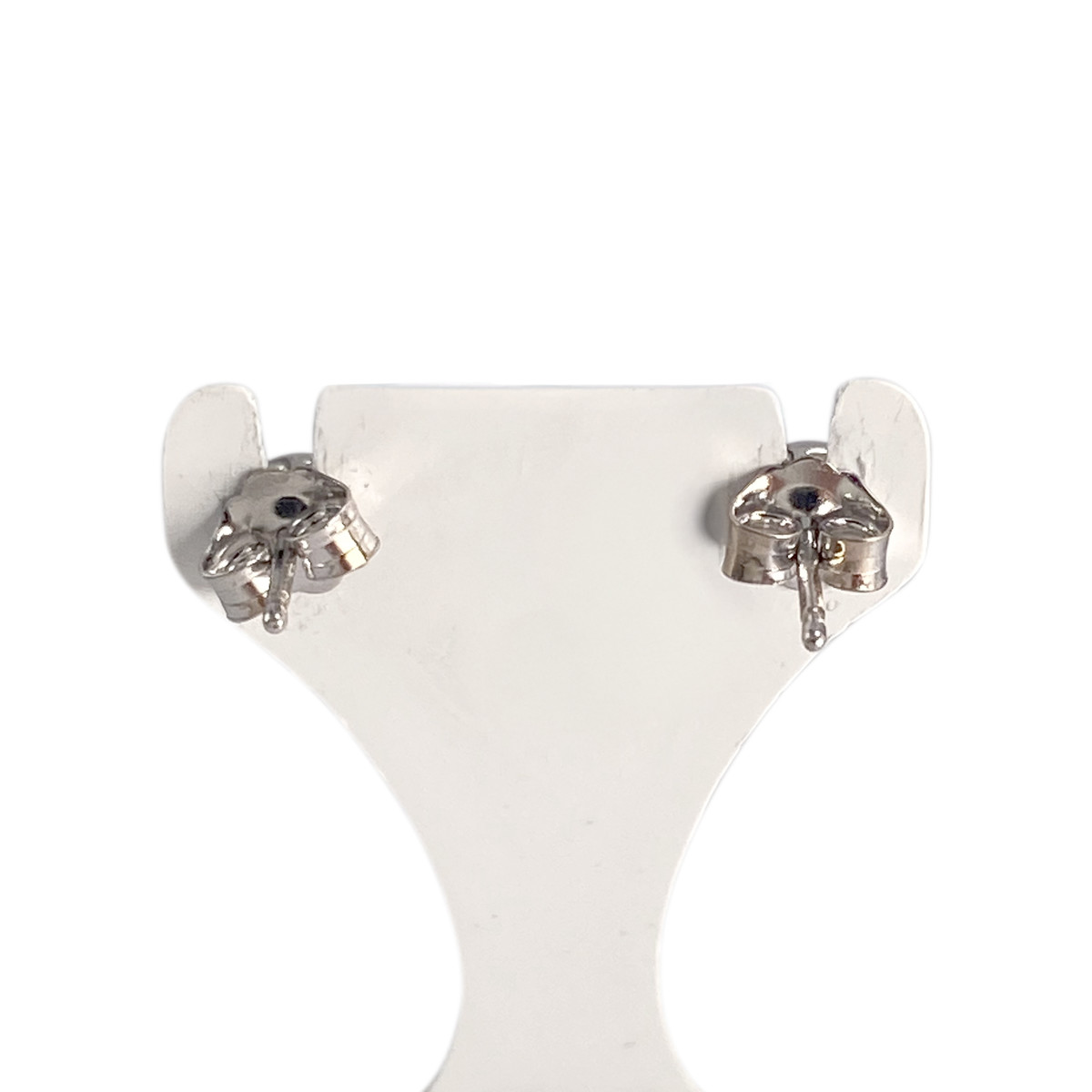 Boucles d'oreilles d'occasion or 750 blanc diamants rubis - vue 3