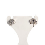 Boucles d'oreilles d'occasion or 750 blanc diamants rubis - vue 3