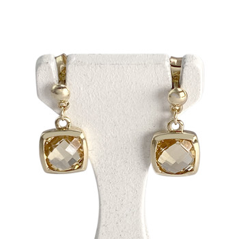 Boucles d'oreilles d'occasion or 375 jaune citrines
