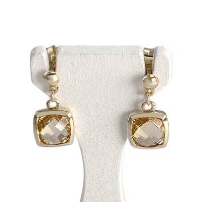 Boucles d'oreilles d'occasion or 375 jaune citrines - vue 1