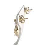Boucles d'oreilles d'occasion or 375 jaune citrines - vue 2