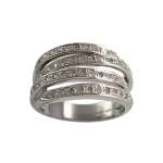 Bague d'occasion or 750 blanc diamants - vue 1