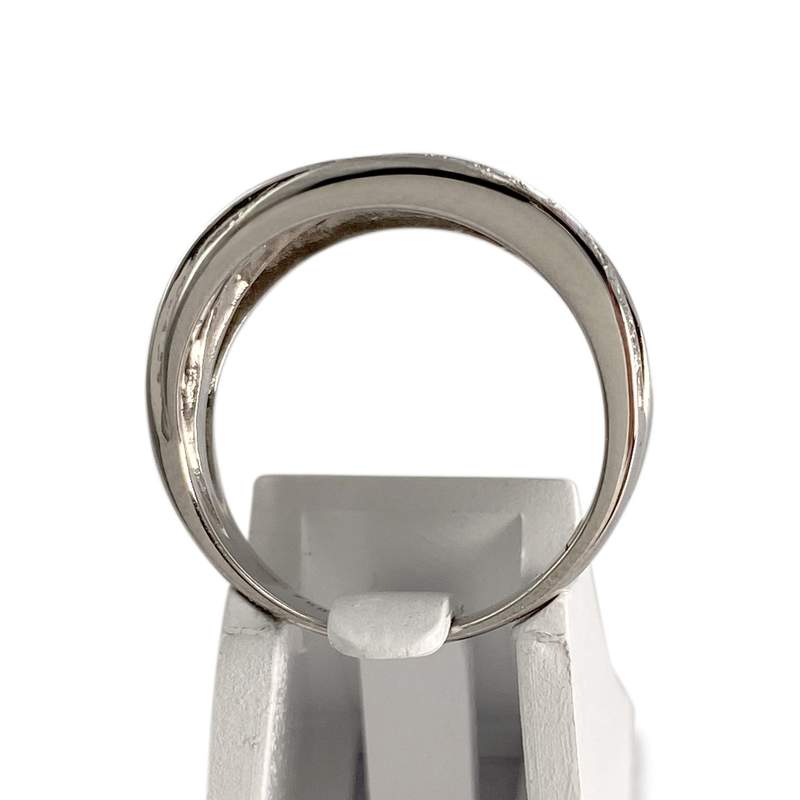 Bague d'occasion or 750 blanc diamants - vue 3