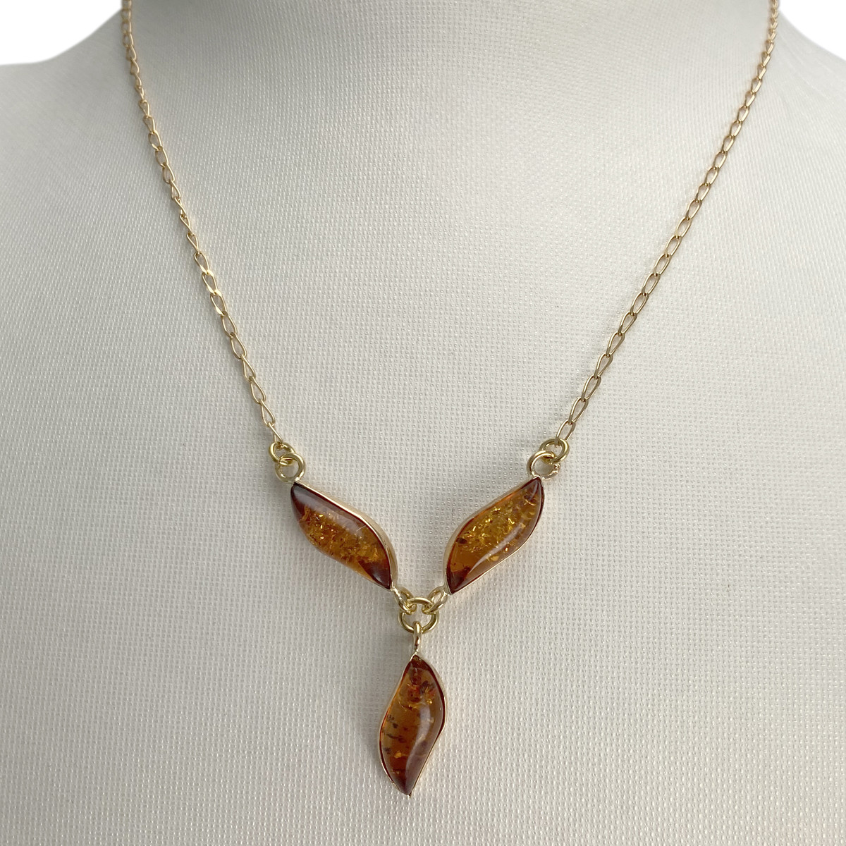 Collier d'occasion or 750 jaune maille cheval ambres - vue 2