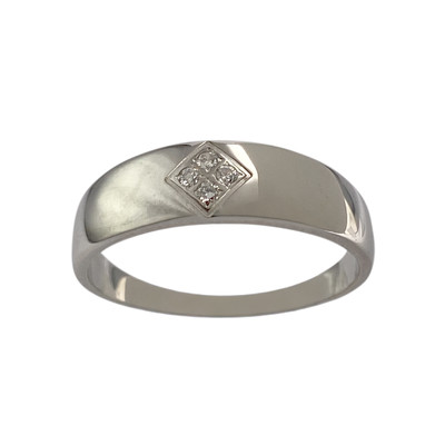 Bague d'occasion or 585 blanc diamant - vue 1
