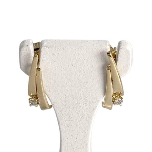 Boucles d'oreilles d'occasion or 750 jaunezirconias