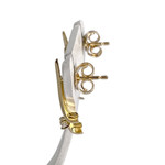 Pre-owned 750 yellow gold earrings with zirconias - view 2