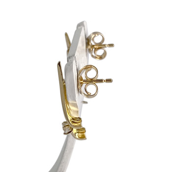 Pre-owned 750 yellow gold earrings with zirconias