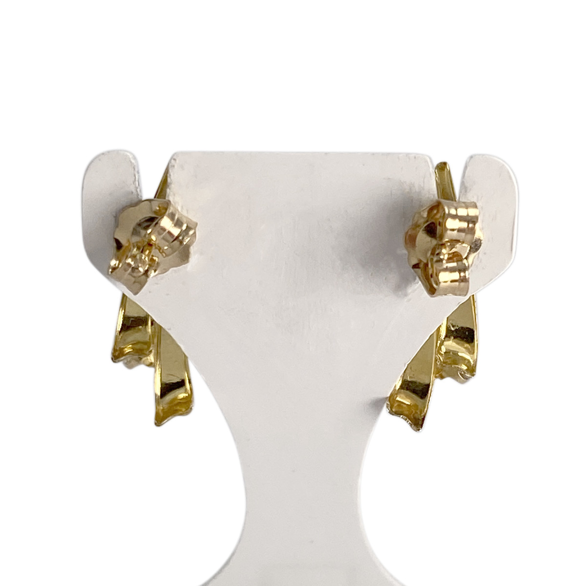 Pre-owned 750 yellow gold earrings with zirconias - view 3