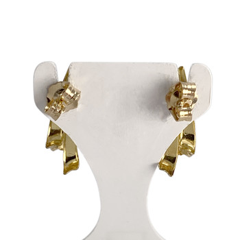Pre-owned 750 yellow gold earrings with zirconias