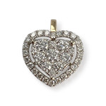 Pendentif coeur d'occasion 2 ors 750 diamant - vue 1