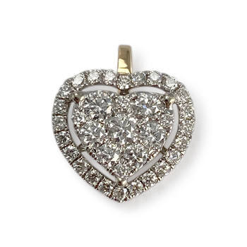 Pendentif coeur d'occasion 2 ors 750 diamant