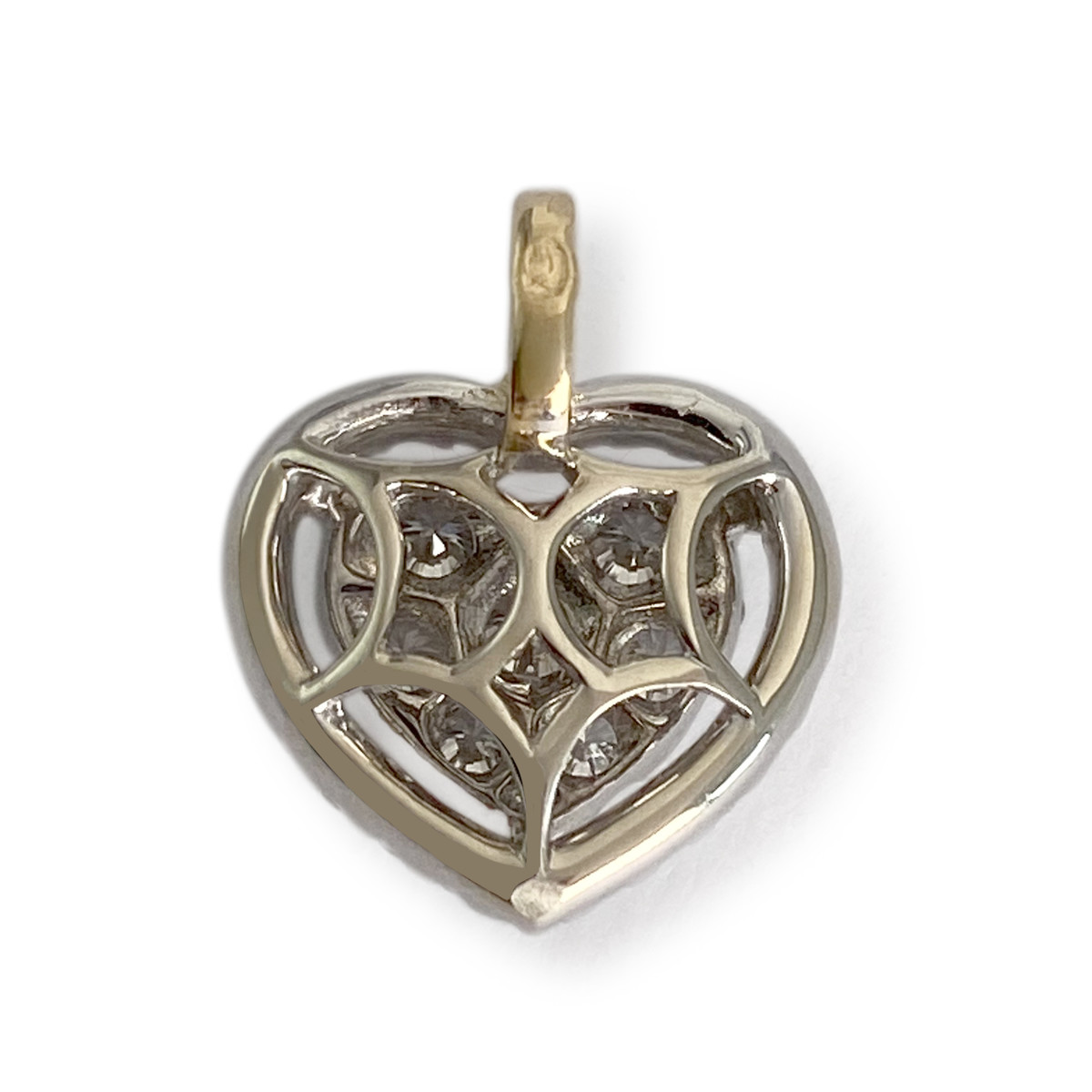 Pendentif coeur d'occasion 2 ors 750 diamant - vue 2