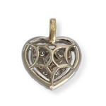 Pendentif coeur d'occasion 2 ors 750 diamant - vue 2