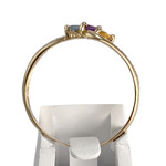 Bague d'occasion or 750 jaune amethyste citrine topaze traitée swiss blue - vue 3