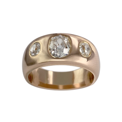 Bague d'occasion or 750 rose diamants - vue 1